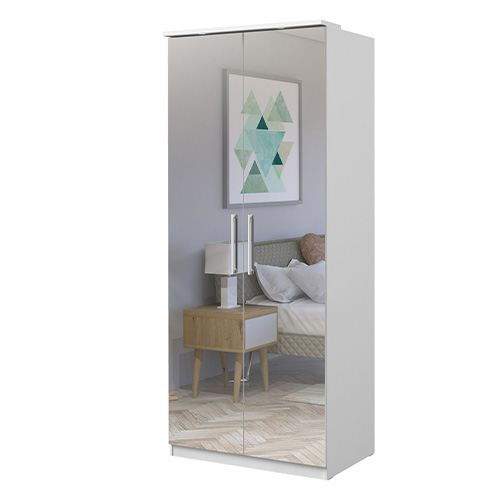 #ARMOIRE 2PT MIROIR-90CM-2497KL58-OPTIMA-BLANC
