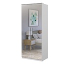 #ARMOIRE 2PT MIROIR-90CM-2497KL58-OPTIMA-BLANC