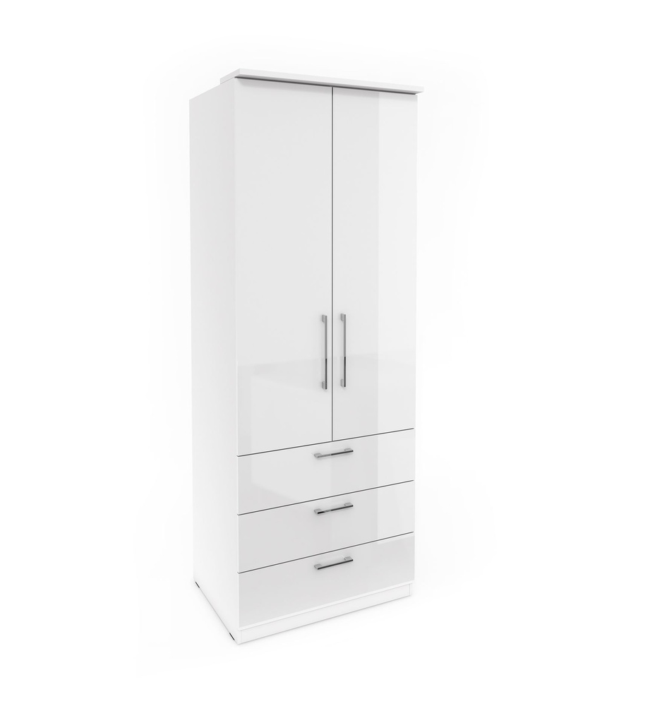 #ARMOIRE 2PT/3T-80CM-2497KL68-OPTIMA-BLANC