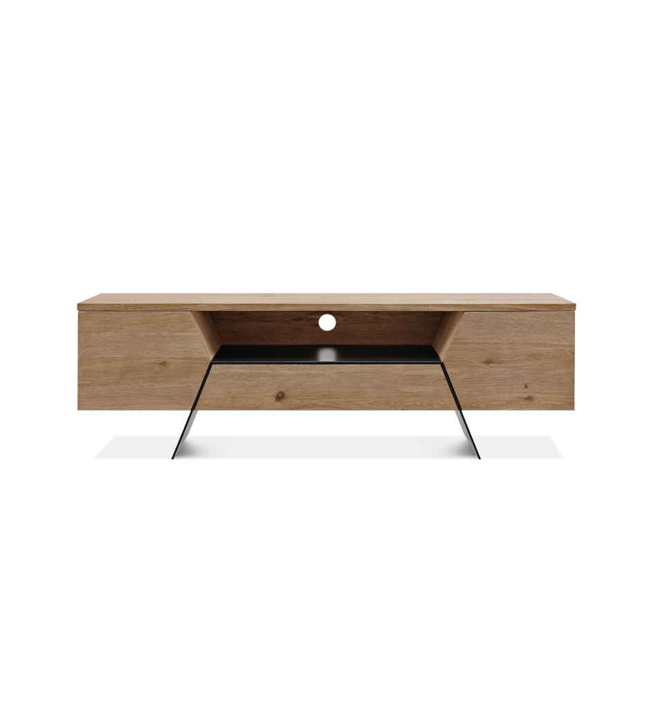 #MEUBLE TV-2PT-1T-170CM-ANTIQUE LACQUER-PYRAMID
