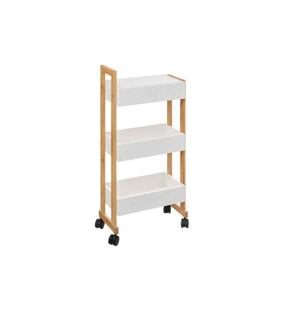 Desserte à roulettes 3 niveaux Natureo blanc JJA 140853