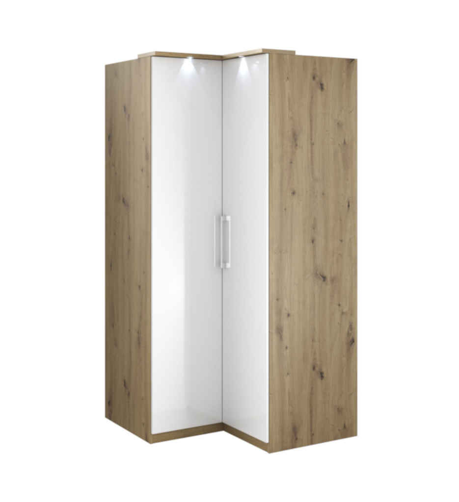 #ARMOIRE D'ANGLE 109*109-249AKL16 2-OPTIMA-ARTISAN OAK/BLANC