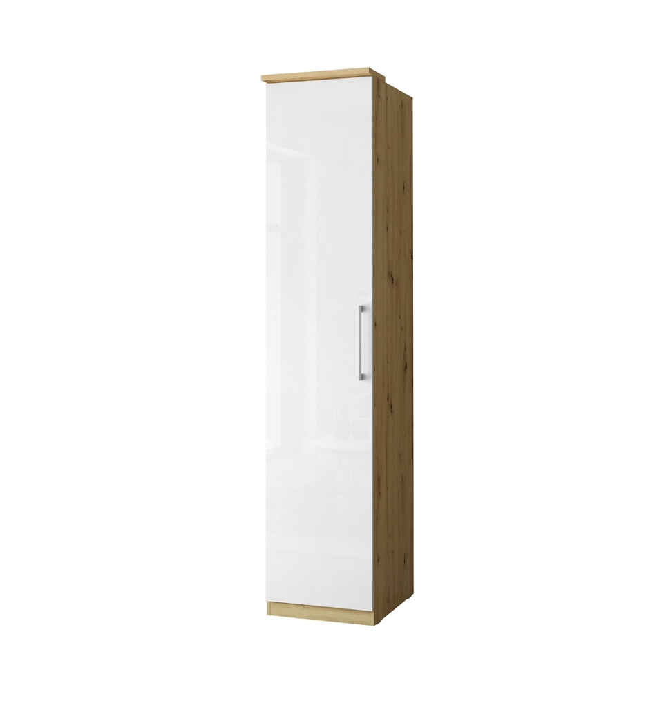 #ARMOIRE 1PT/REV D-G-45CM-249AKL17-OPTIMA-ARTISAN OAK/BLANC