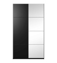 ARMOIRE 2PT NOIR AVEC MIROIRS-150CM-22W01655-BETA