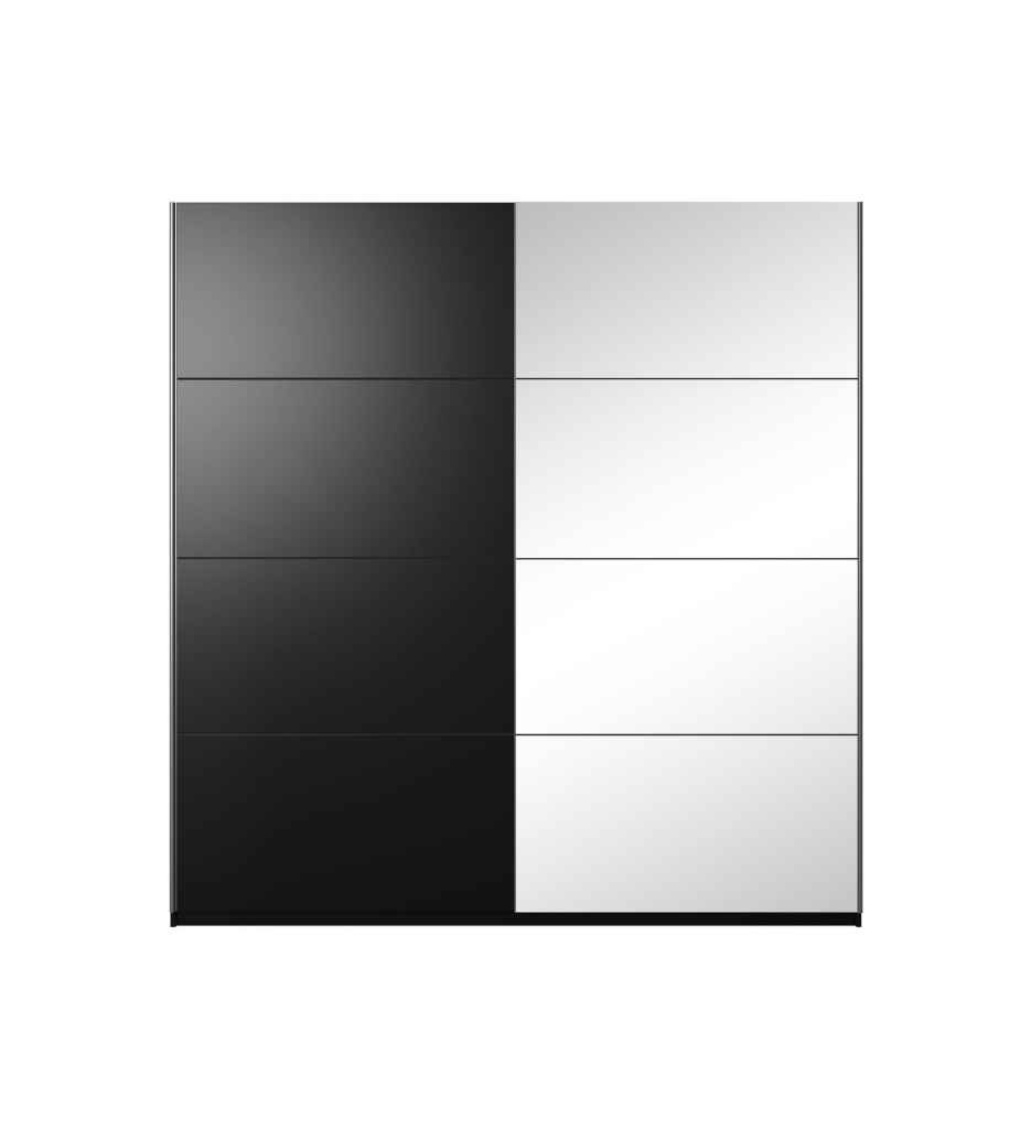 ARMOIRE 2PT NOIR AVEC MIROIRS-200CM-22W01657-BETA