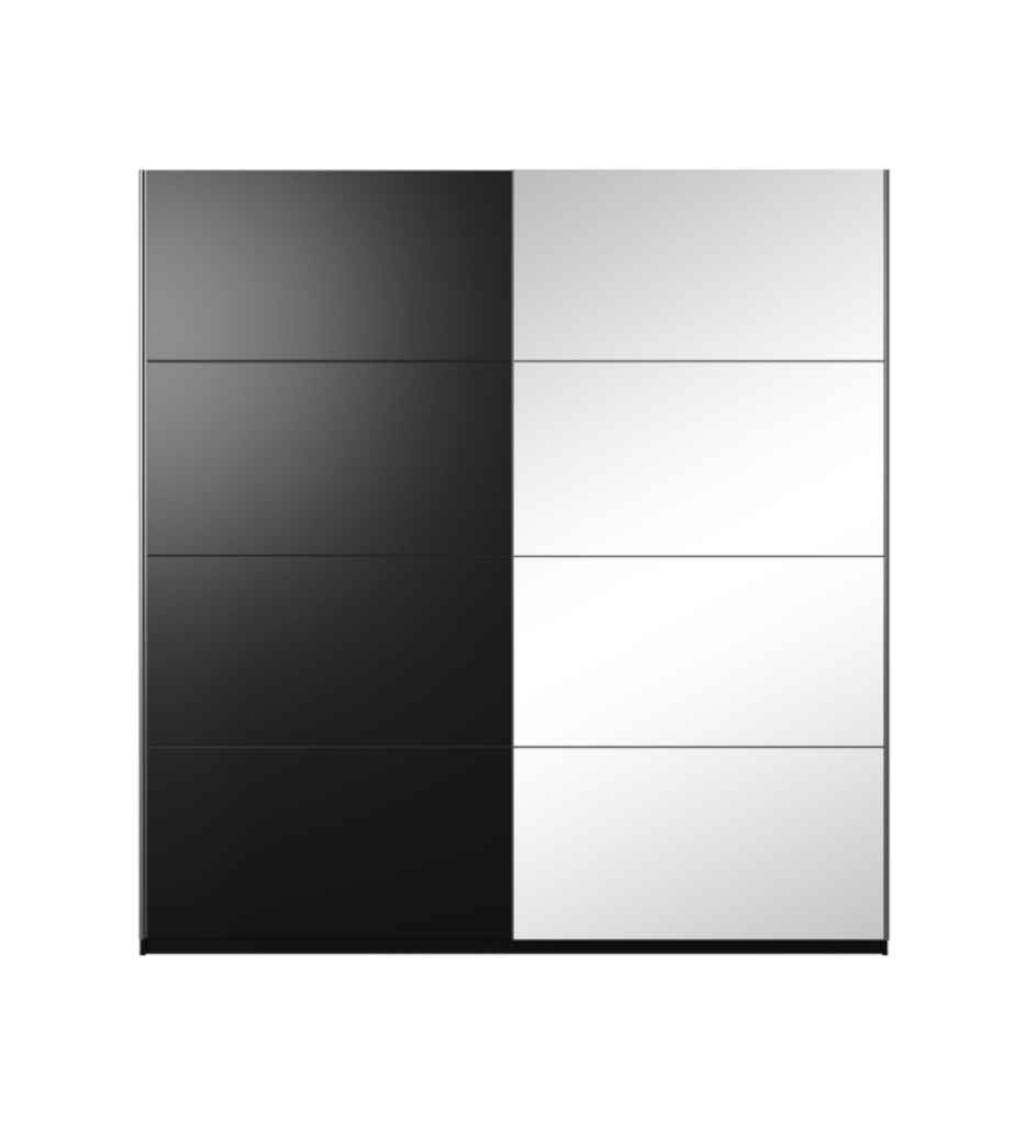 ARMOIRE 2PT NOIR AVEC MIROIRS-221CM-22W01658-BETA