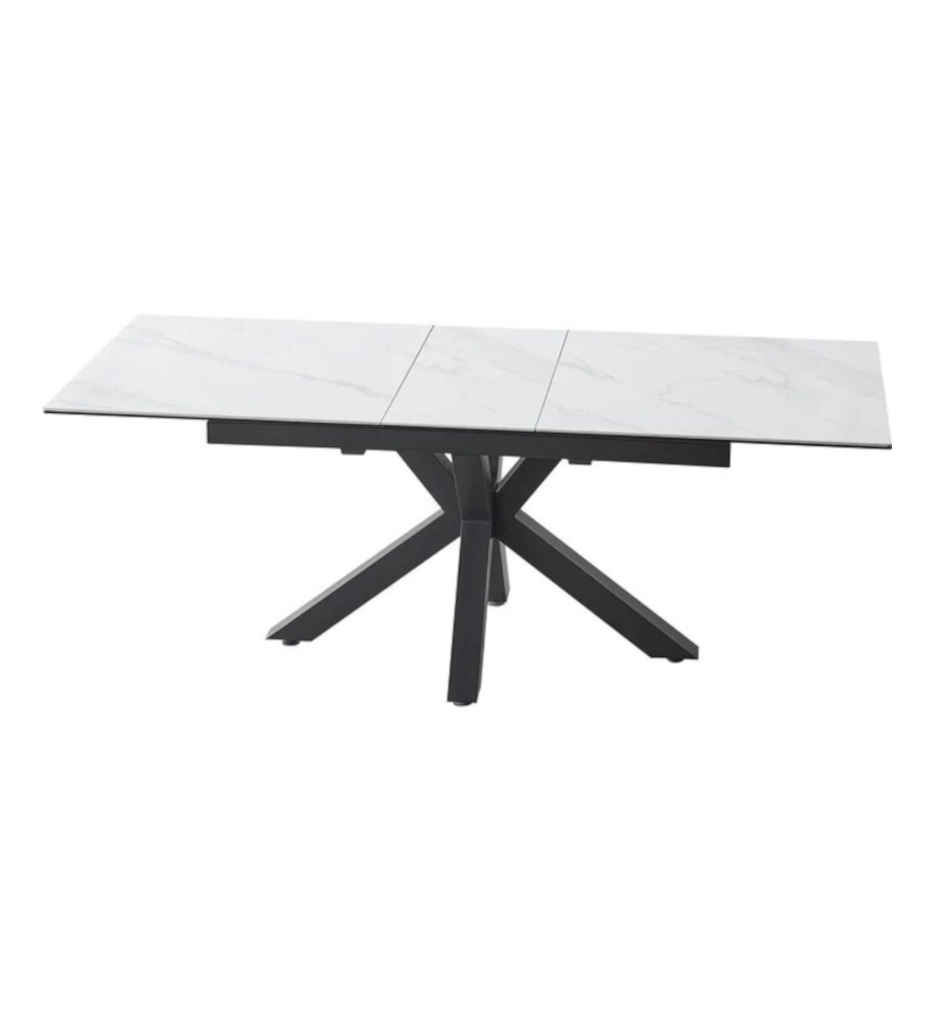TABLE 180/220CM-BLANC-CERAMIQUE-58501BL-MARISSA