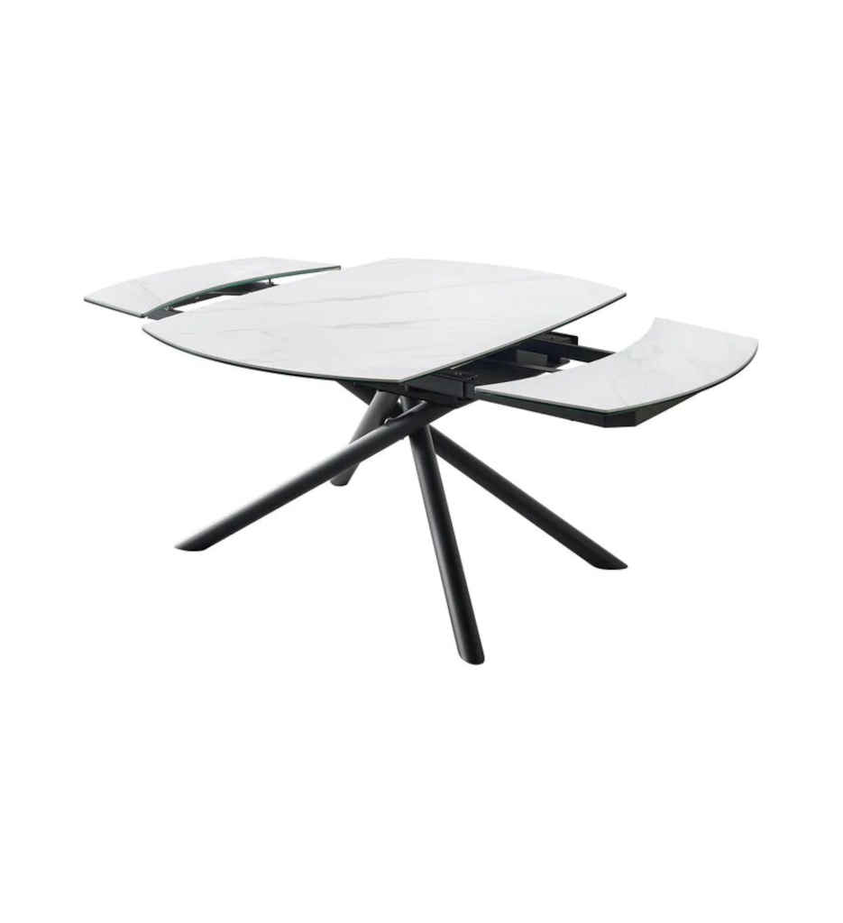 #TABLE 130/190CM-BLANC-CERAMIQUE-58500BL-BRIGA