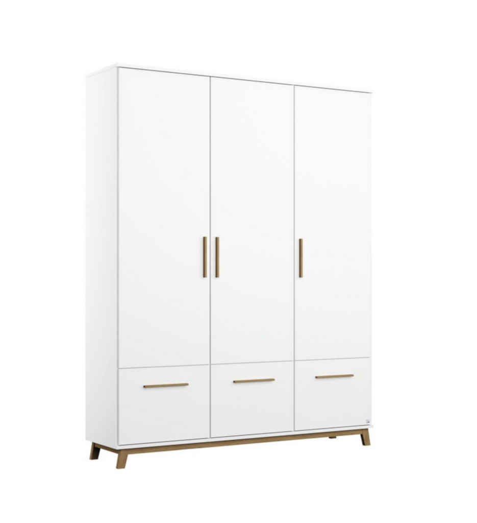 ARMOIRE 3PT/3T-AD134.3612-BLANC NEIGE/ CHENE MASSIF-CARLSSON