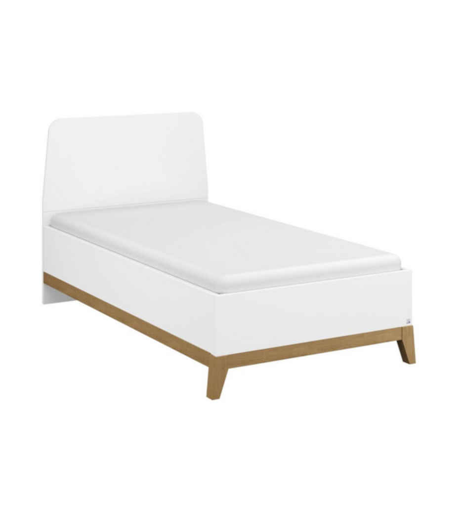 LIT 90*200 CM-AD134.8100.90-BLANC NEIGE/ CHENE MASSIF-CARLSSON