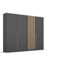 #ARMOIRE 4PT-226CM-GRIS METAL/CHENE ARTISAN-AG198.50L4-LAMELLA