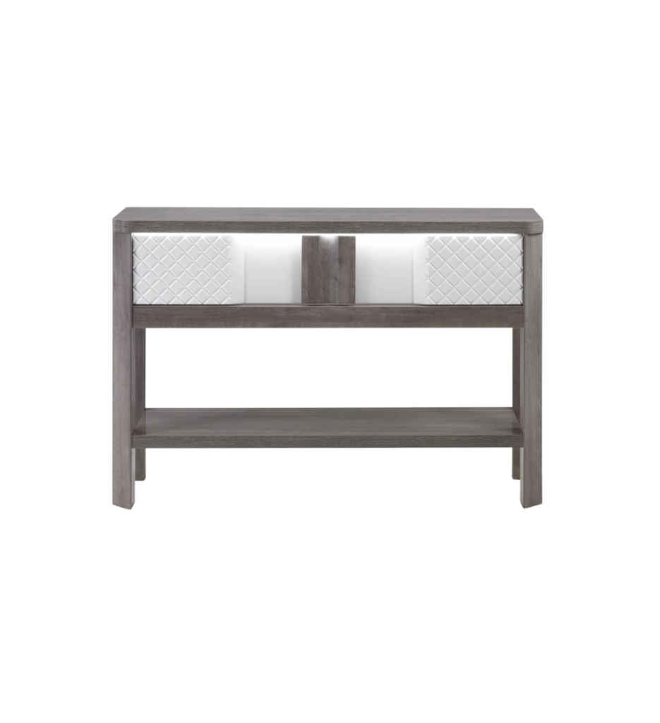 #CONSOLE 1 TIROIR-CHENE GRIS/BLANC-CARTESIA