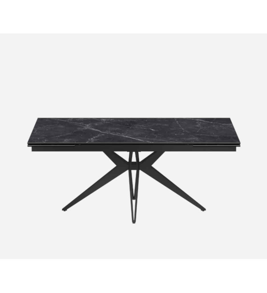 #TABLE CERAMIQUE 180(260)CM-NOIR-SEVILLE 57502NO