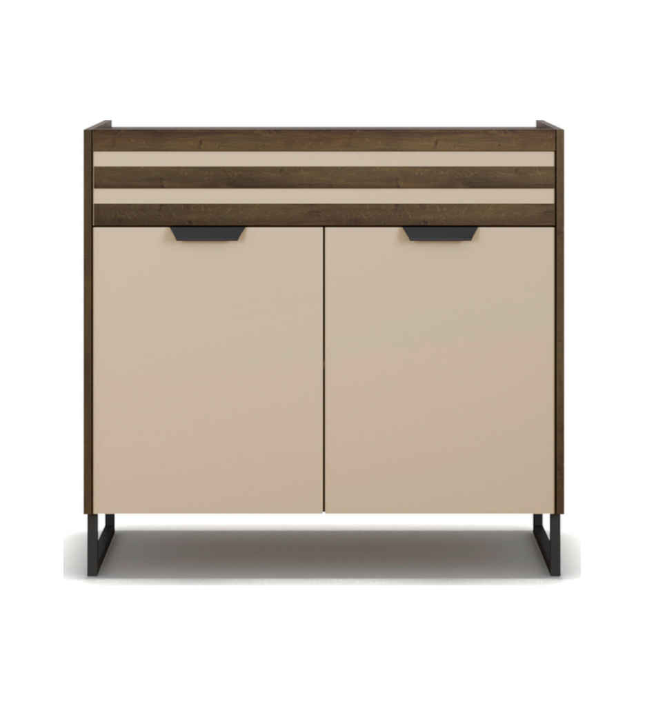 #COMMODE 2PT/1T-61L0-AG606-CHAMPAGNE/CHENE ATLANTIC FONCE-BAREA
