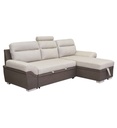 #ANGLE CONVERTIBLE + COFFRE REVERSIBLE-TISSU NABUCK, TEX 208-15 BEIGE /TEX 208-16 COFFEE -JESSIE