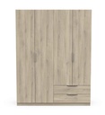 ²ARMOIRE 4PORTES 2TIROIRS -157 CM-CHÊNE KRONBERG-391392-GHOST