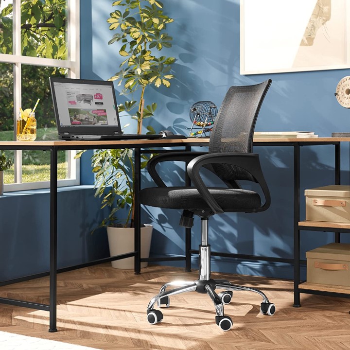 #FAUTEUIL BUREAU BANDRA NOIR CHROME 11100.0012
