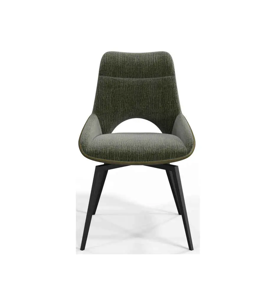 CHAISES PIVOTANTE 180°-15420VE-TISSU BI-MATIERE-VERT-VICTORIA