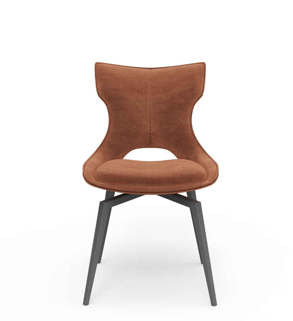CHAISE VELOURS MARRON PIVOTANTE 180°-15421TC - MONICA