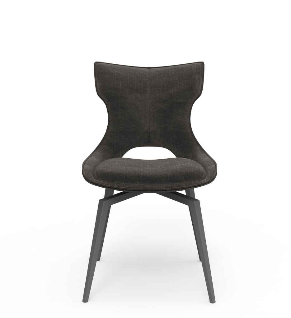 CHAISE VELOURS GRIS ANTHRACITE PIVOTANTE 180°-15421GA - MONICA