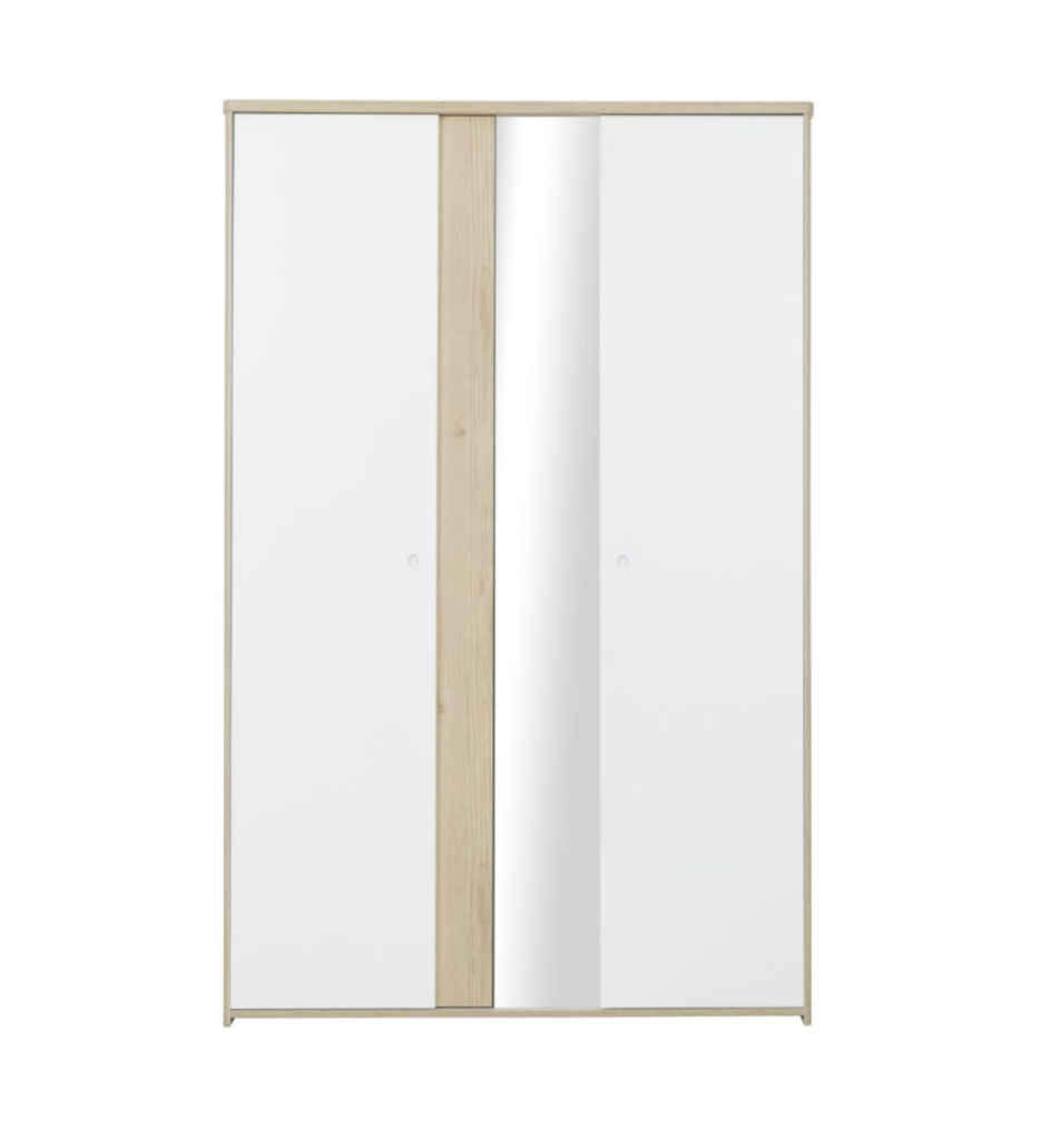#ARMOIRE 2PT-CHATAIGNER NATUREL /BLANC-1G2R173-MATIS