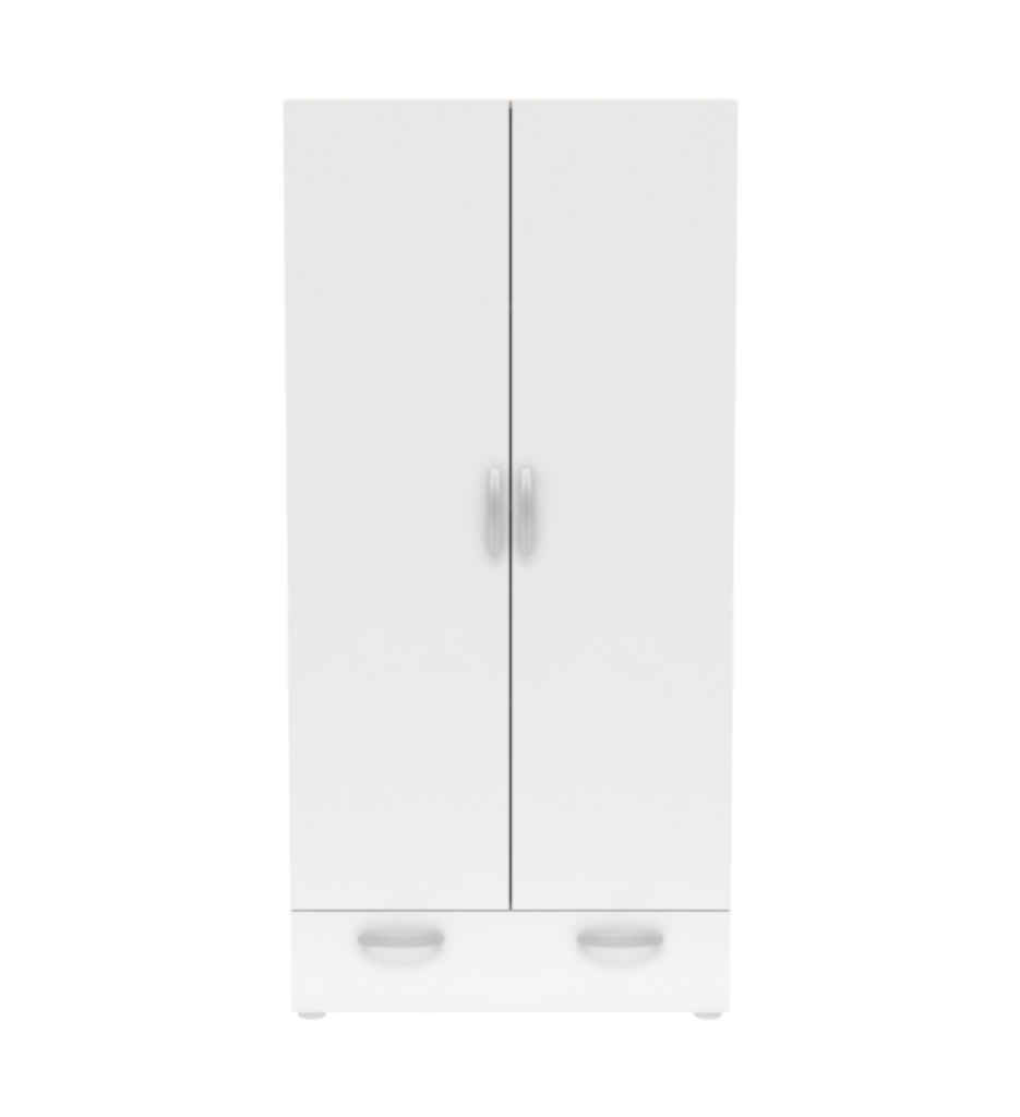 Armoire 2 portes 1 tiroir NANO coloris chêne shannon/ Blanc 302546