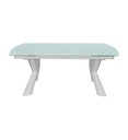 #TABLE 180(260)CM-VERRE-52941BL-BALTIQUE BLANC