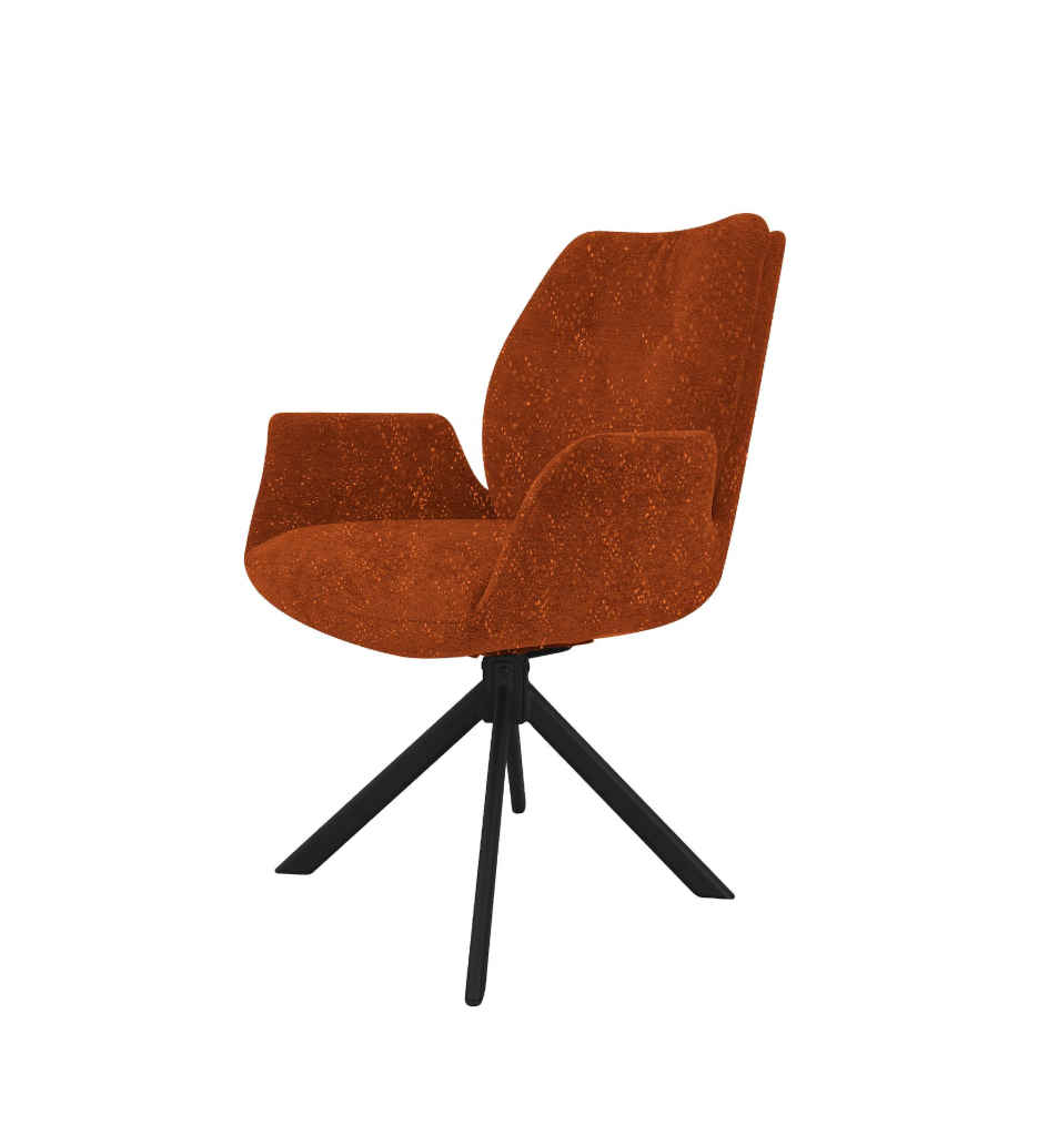 FAUTEUIL PIVOTANT-180°-TISSU TERRACOTTA-52952TC -PETER