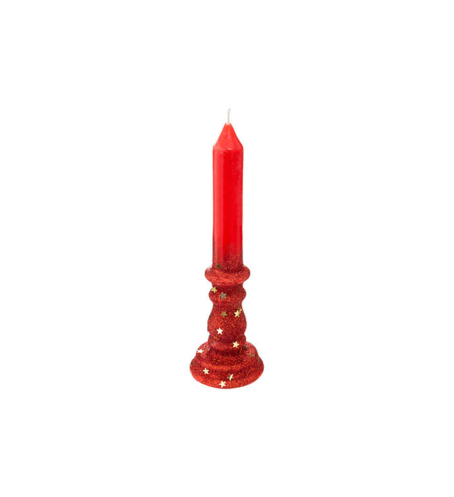 BOUGIE CHANDEL PAILLETTE ROUGE 134365RG