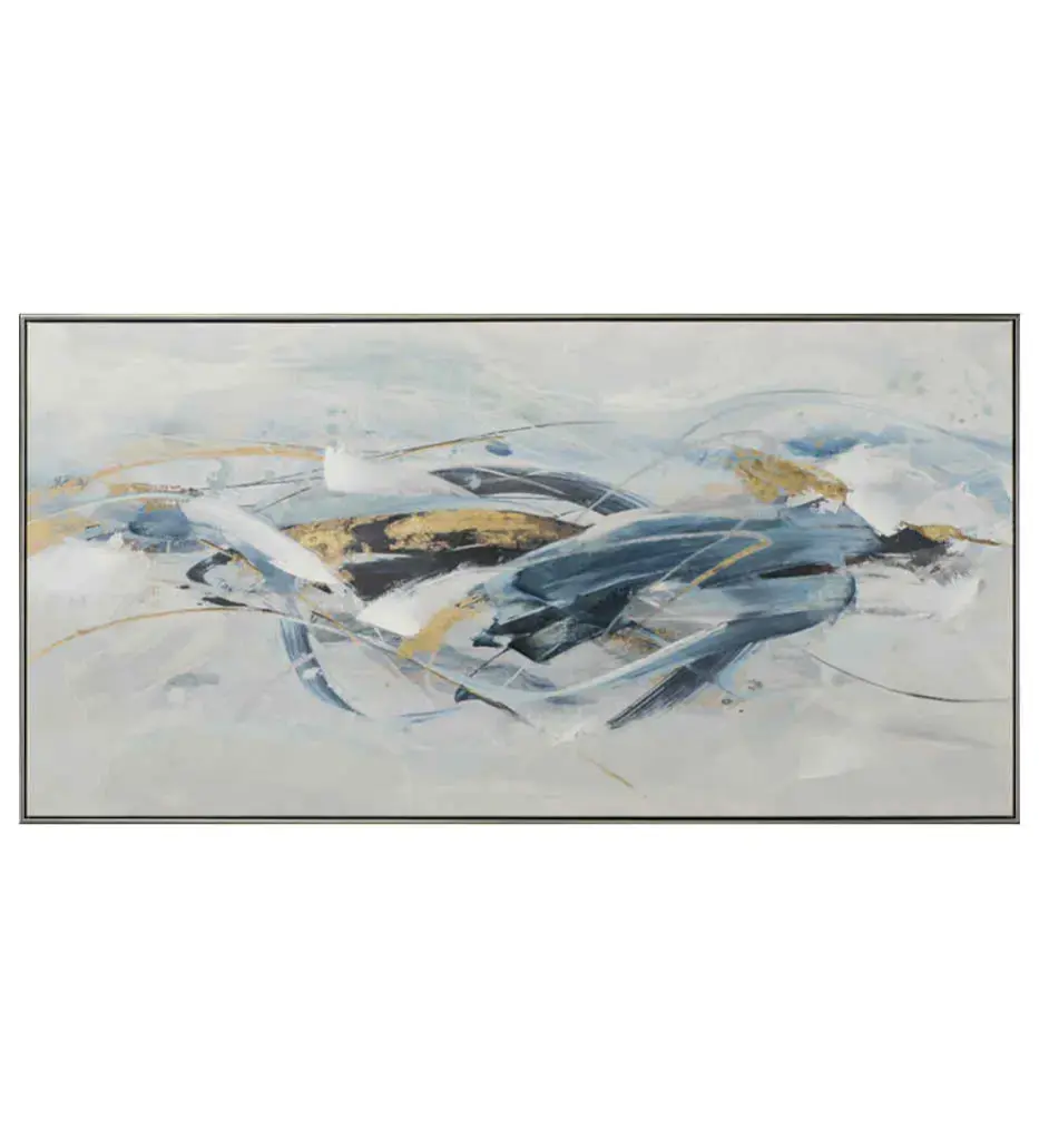 Ondes dorées Peinture acrylique 72,5x142,5 cm 104474