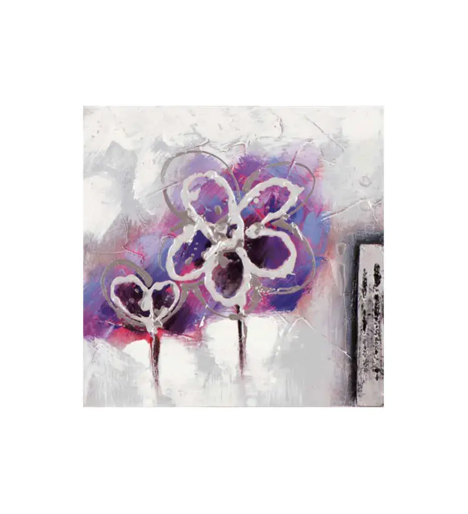 Mini purple flower Peinture acrylique 25x25 cm A102
