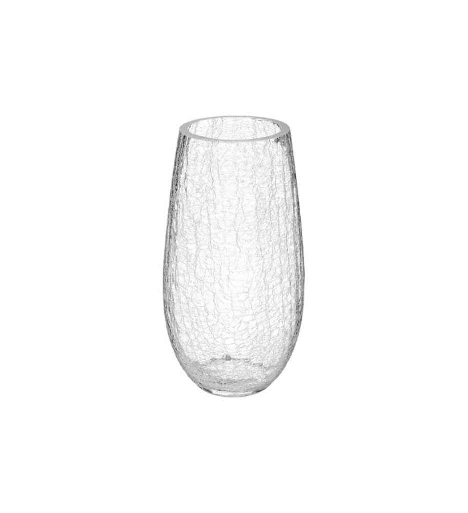 Vase bombé haut 27 cm verre craquelé 167321