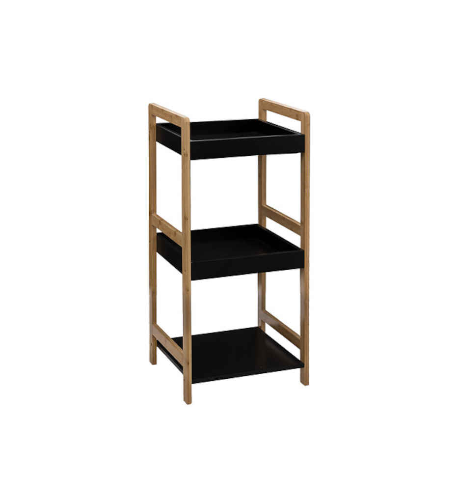 Étagère 3 niveaux Natureo noir 111550B