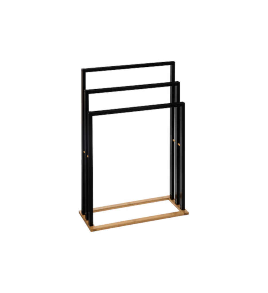 Porte serviettes Natureo noir/Bambou 119311B