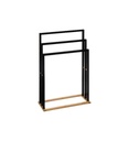 Porte serviettes Natureo noir/Bambou 119311B