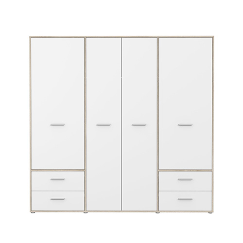 ARMOIRE 4PT/4T-209CM-SONOMA/WHITE-Q36-MOKR866-MOKKARO