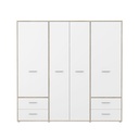ARMOIRE 4PT/4T-209CM-SONOMA/WHITE-Q36-MOKR866-MOKKARO