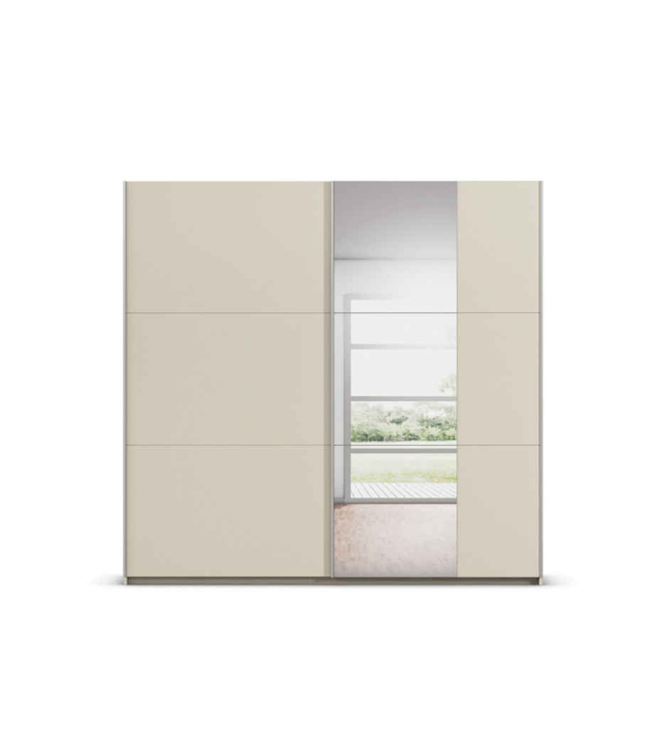 ARMOIRE 2 PORTES COULISSANTES 218 *210 CM AVEC MIROIR-CHAMPAGNE-AG042.503E-AURELIO