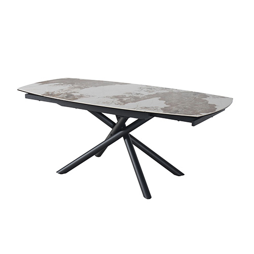 #TABLE 130/190CM-BLANC & TAUPE-CERAMIQUE-58500TB-BRIGA