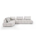 #ANGLE GAUCHE-DOSSIER AVANCE/RECUL-LHF-TISSU SOLO 111 CREAM WHITE/3 COUSSINS 170 COFFEE- SF-376-WHITE