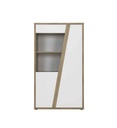 RANGEMENT AVEC 1 PORTE +1 PORTE VITRÉE COLORIS CHENE SILVA REF J2Y-250-EPURA