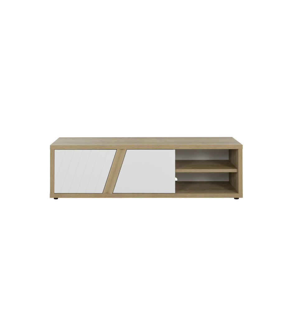 MEUBLE TV -AVEC 2 PORTES 162 CM COLORIS CHENE SILVA REF J2Y-332-EPURA