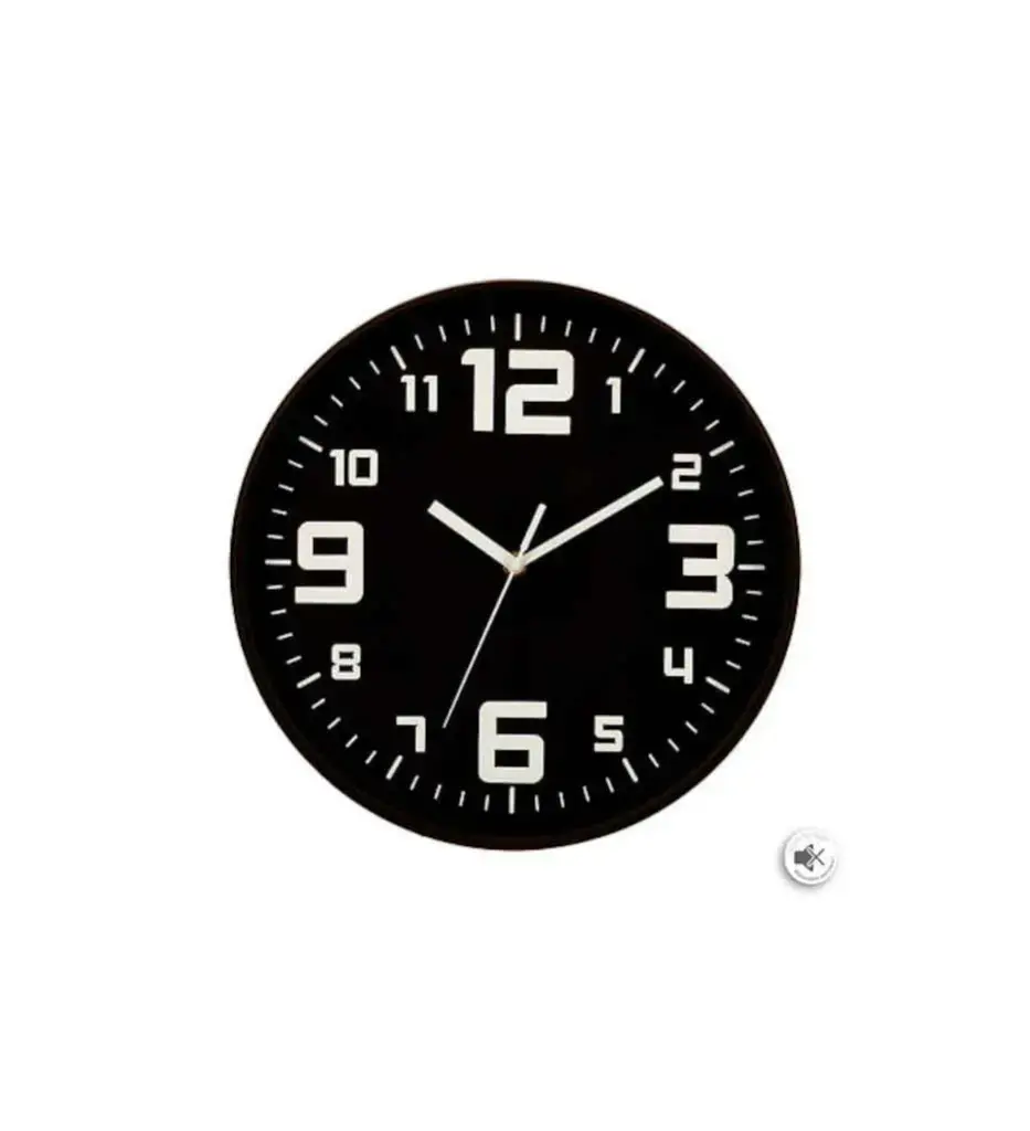 Horloge Elian diam 30 cm plastique noir 114555G