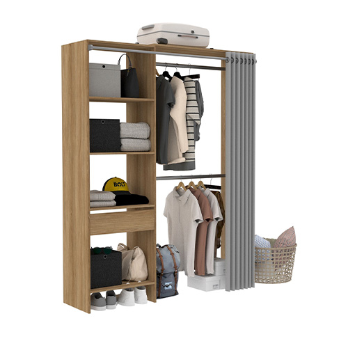 #KIT DRESSING-AJUSTABLE DE 106 A 160 CM-CHÊNE CORVO -600758-GALA