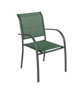 Fauteuil repas empilable Piazza aluminium olive graphite 165334