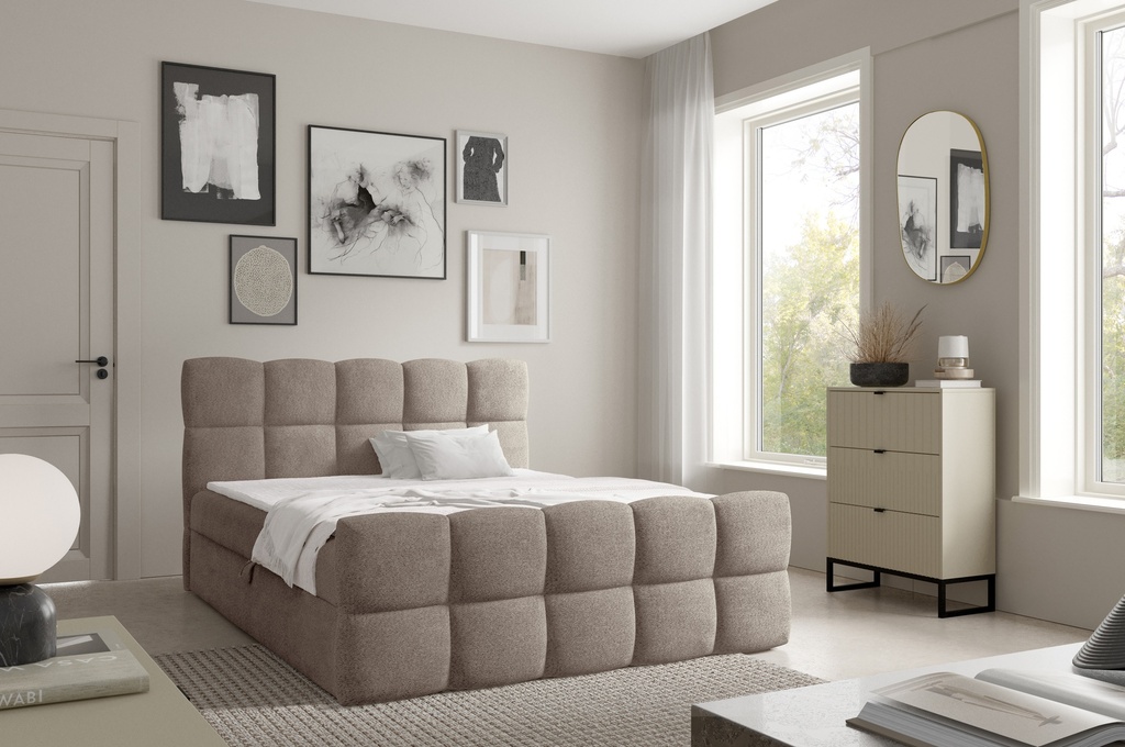 BOXSPRING 140*200/51 CM-TISSU TRENZA 09- VALENTINO