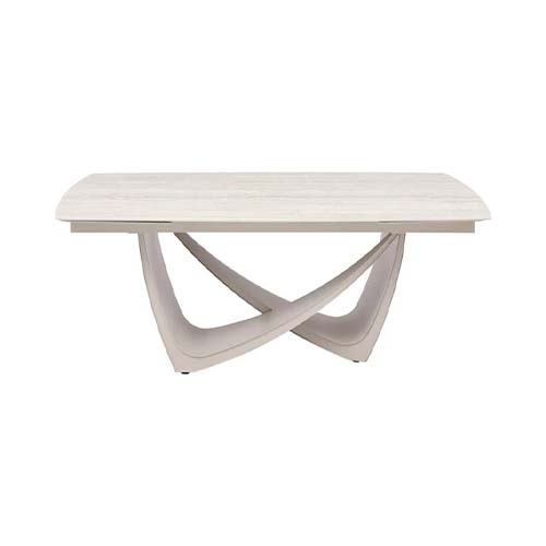 #TABLE CERAMIQUE-AV ALLONGE 200(300)*100 CM-TRAVERTIN-27610TR-MAJESTIC