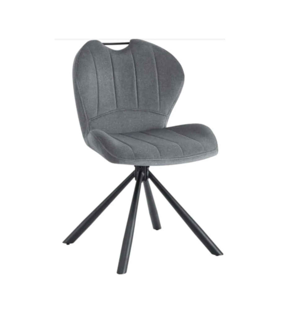 #CHAISE PIVOTANTE 180°- TISSU MOHAIR-GRIS ANTHRACITE-16238GA-BRANDON