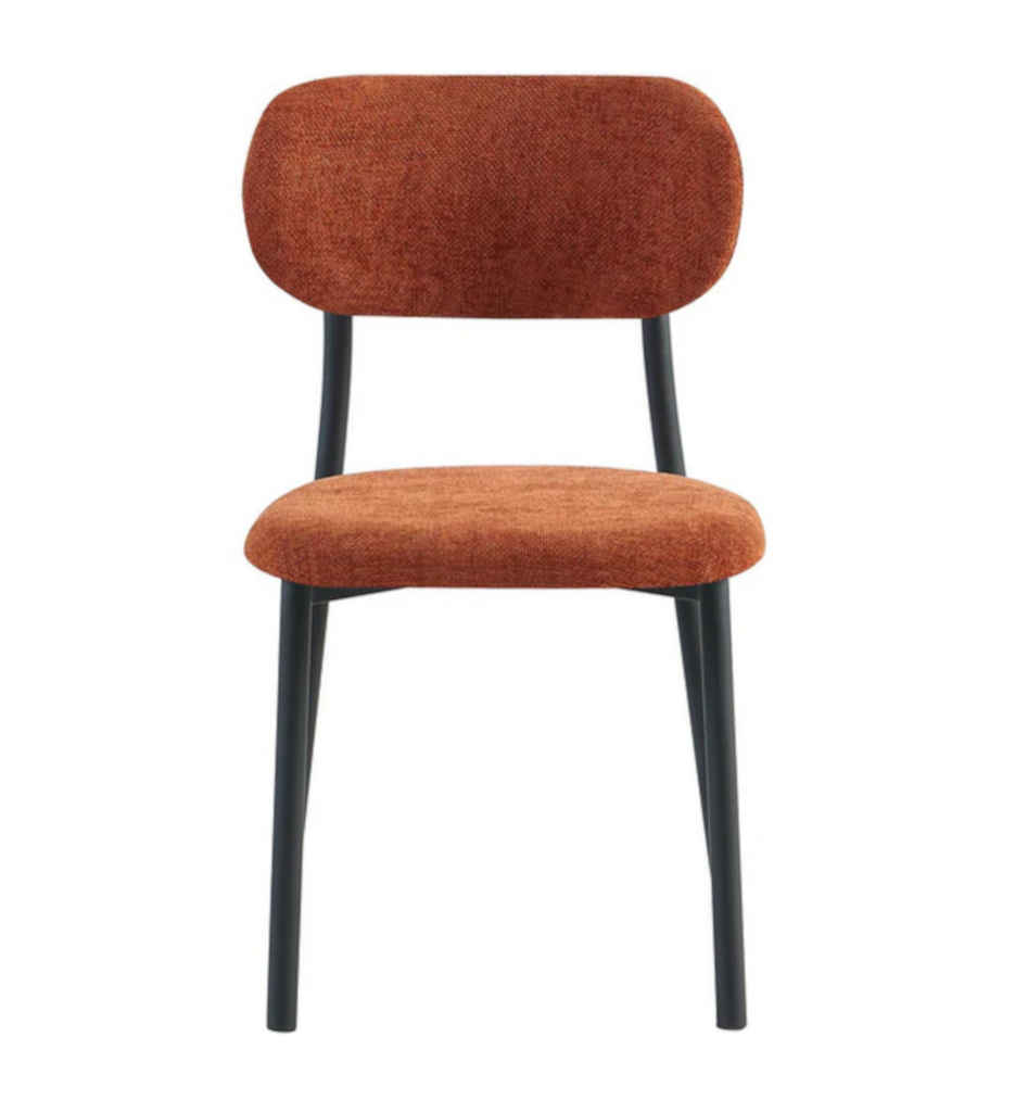 #CHAISE METAL NOIR-TISSU TERRA COTTA-18614TC -CENTURION