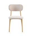 #CHAISE METAL COLORIS BOIS-TISSU BEIGE CLAIR-18615LI-ARENA